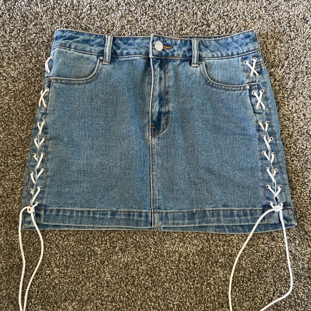 Jean laced skirt